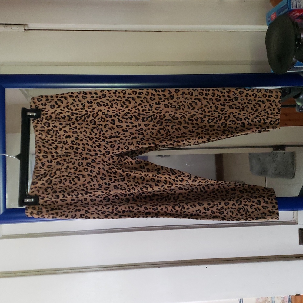 J CREW Leggings Leopard Large